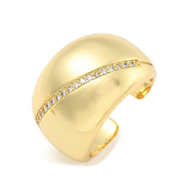 Clear Cubic Zirconia Wide Open Cuff Ring