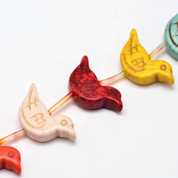 Bird Synthetic Turquoise Bead Strands