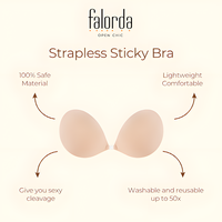 Falorda Fabric Adhesive Bra, Strapless Sticky Invisible Bra for Backless, Underwear, Minimalist, Comfort, Dress Strapless Bra...