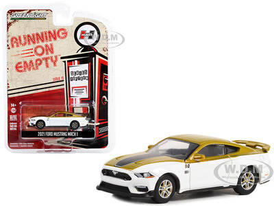 2021 Ford Mustang Mach 1 White and Gold with Black Stripe \