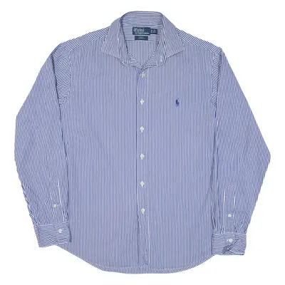 POLO RALPH LAUREN Regent Custom Fit Mens Shirt Blue Striped Long Sleeve L
