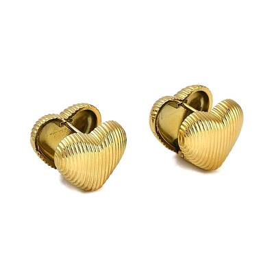 PVD Vacuum Plating 304 Stainless Steel Heart Hoop Earrings