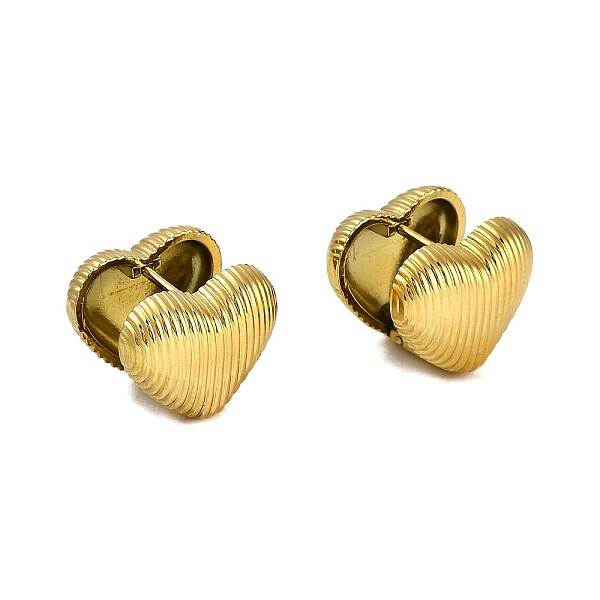 PVD Vacuum Plating 304 Stainless Steel Heart Hoop Earrings