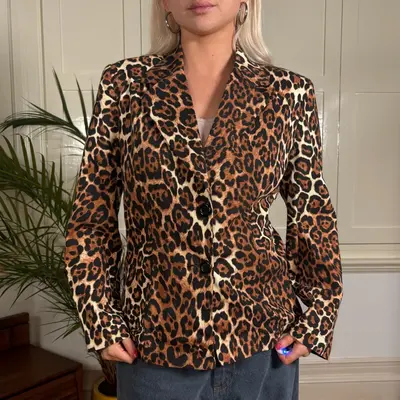 Unbranded Animal print Blazer - Large Brown Cotton