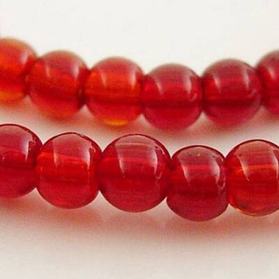6mm Red Round Glass Spacer Beads Strands