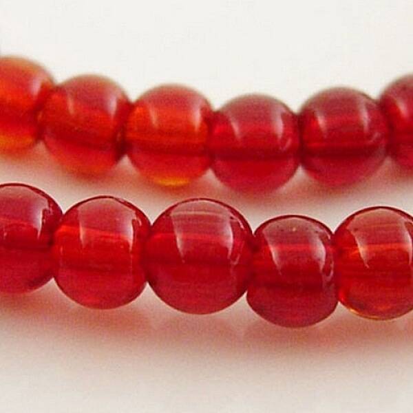 6mm Red Round Glass Spacer Beads Strands