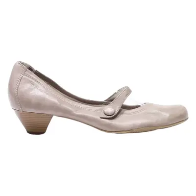 TAMARIS Mary Jane Heels Grey Leather Womens UK 7
