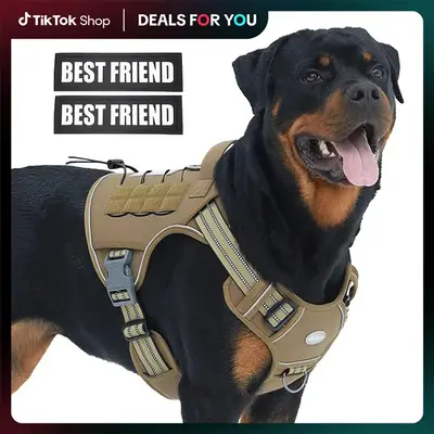 AUROTH Tactical Dog Harness for Small to Large Dogs , Durable Reflective Dog Harness, Easy to Control, Large Dogs No Pull Adj...