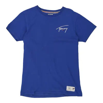 Tommy Jeans Spellout T-Shirt - Small Blue Cotton