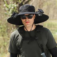 Solar Fan Hat For Men Summer Outdoor Working Fishing Sunshade Fisherman Hat Mens Solar Usb Charging Powered Visors Wide Brim ...