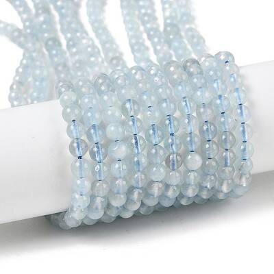 Grade A Natural Aquamarine Round Bead Strands