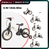 【Dealsforyoudays】JMMD 6-in-1 Toddler Bike for 18-60M | Kids Balance Bike with Training Wheels, Pedals, Push Handle, Brake...