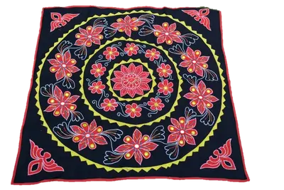 OMSutra Mandala Applique Boho Tapestry for Wall Decor | Color: Red & Blue floral