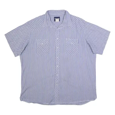 WRANGLER Mens Shirt Blue Striped 2XL