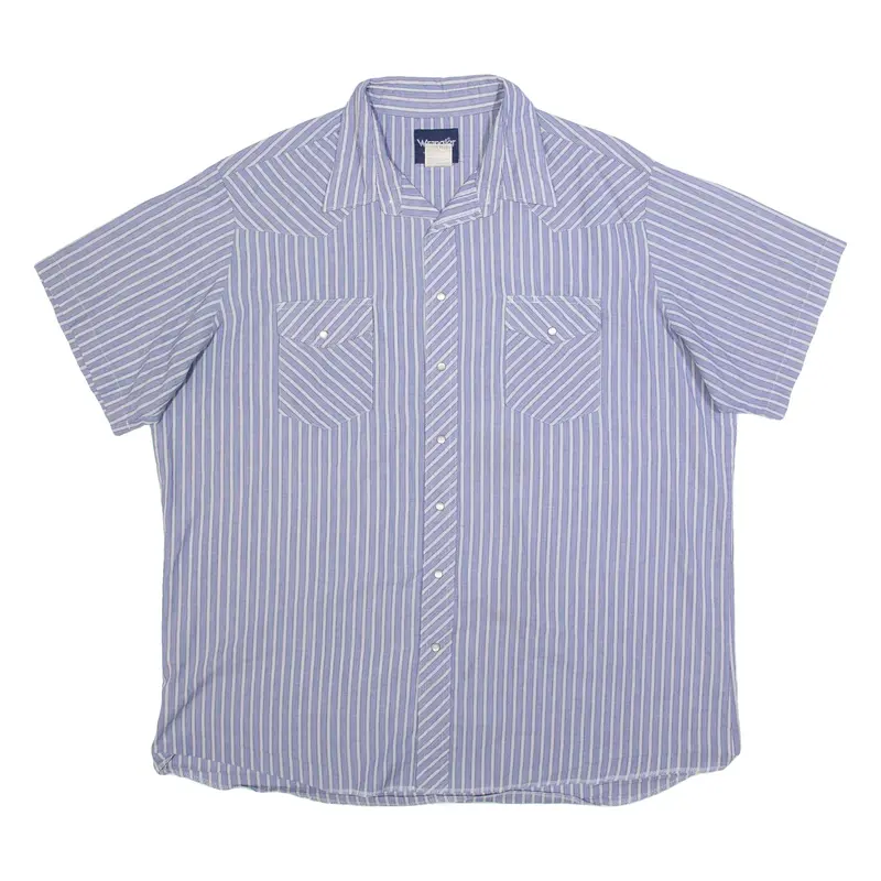 WRANGLER Mens Shirt Blue Striped 2XL