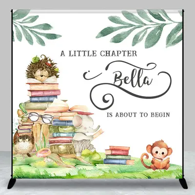 Leaves Animals Learning Custom Baby Shower Backdrop