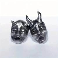 {Summer Matching} Trendy Fashion Matching Earrings Simple DIY Crying Face Funny Design Nightclub Bar Devil Mask Earrings Men'...