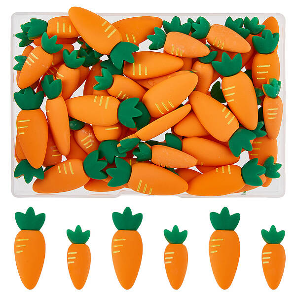 SUPERFINDINGS 60Pcs 2 Styles Easter Opaque Resin Cabochons