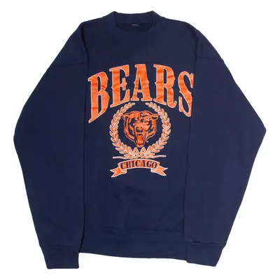 Chicago Bears Mens Sweatshirt Blue Crew Neck 90s USA S