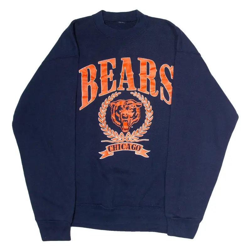 Chicago Bears Mens Sweatshirt Blue Crew Neck 90s USA S