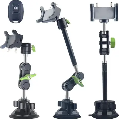 Adjustable Arm Car Phone Holder, Universal Suction Cup Phone Holder for Windshield & Dashboard, Adjustable Viewing Angle Phon...
