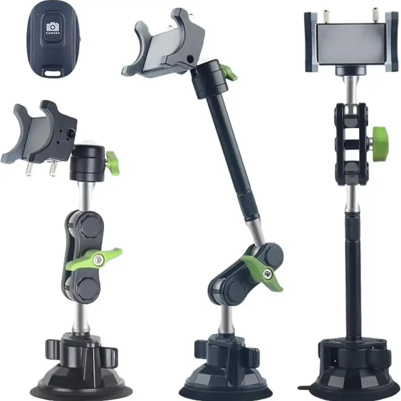 Adjustable Arm Car Phone Holder, Universal Suction Cup Phone Holder for Windshield & Dashboard, Adjustable Viewing Angle Phon...