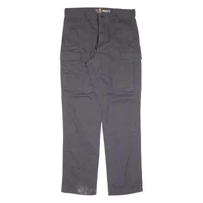 CARHARTT IRR Cargo Workwear Mens Trousers Grey Relaxed Straight W34 L34