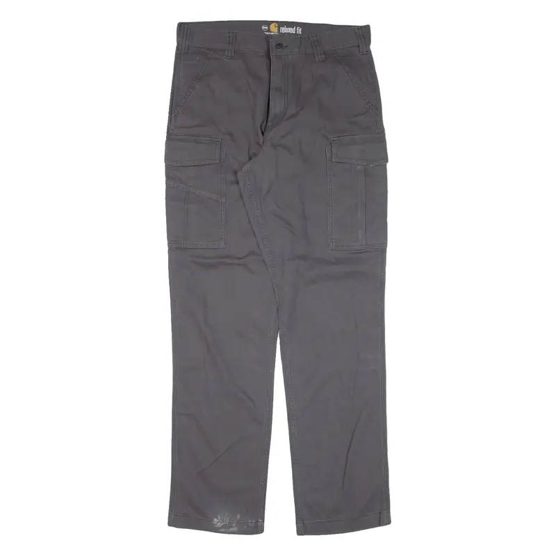 CARHARTT IRR Cargo Workwear Mens Trousers Grey Relaxed Straight W34 L34