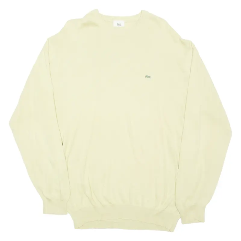 LACOSTE Womens Jumper Yellow Tight Knit XL