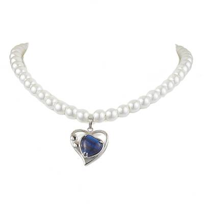 Natural Lapis Lazuli Heart Pendant Necklaces