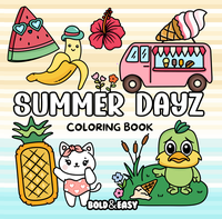 Summer Dayz Coloring Book & Reusable Protective Sheet by Wook Books