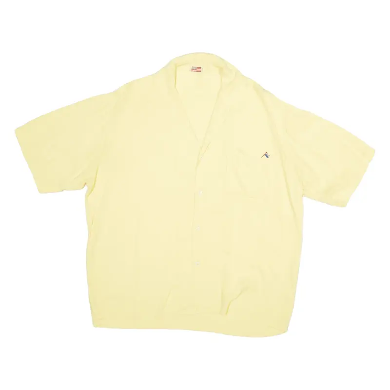 UFO Plain Shirt Yellow Short Sleeve Womens L