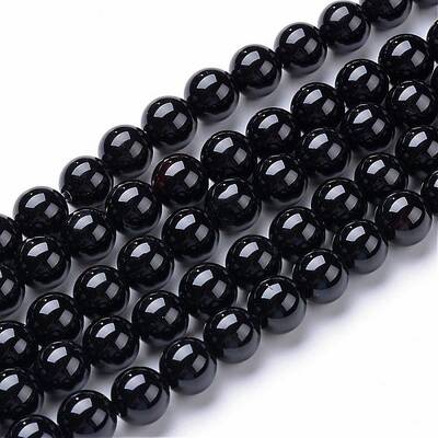 Natural Black Onyx Round Bead Strands