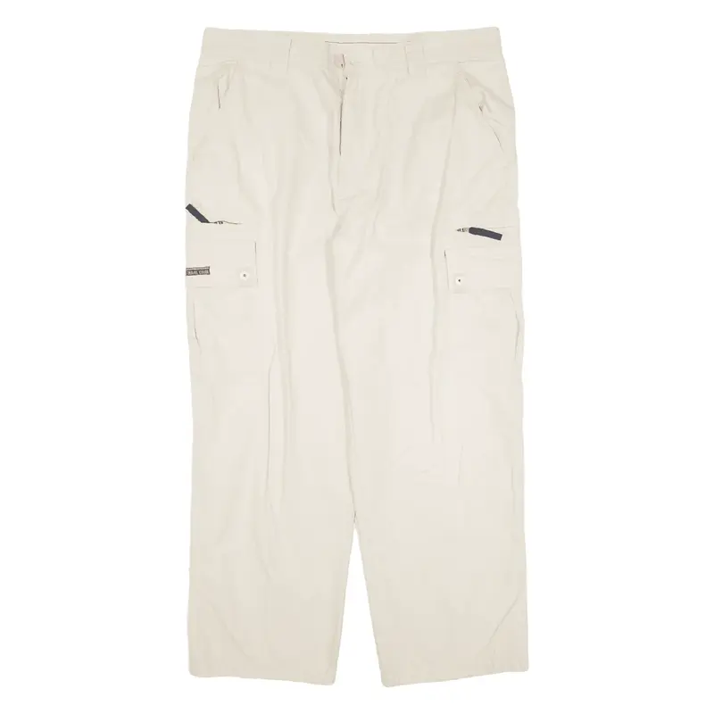 TEX Cargo Mens Trousers Cream Loose Straight W35 L27