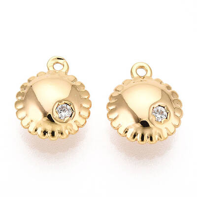 Brass Micro Pave Clear Cubic Zirconia Pendants