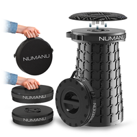 Upgraded XXL Wider & Taller Collapsible Stool with Seat Pad & Carry Bag, 1000lbs Max Weight Telescopic Seat, Retractable Fold...