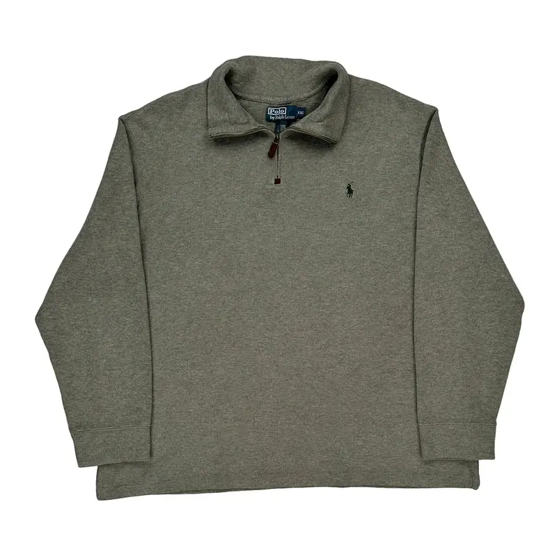 Polo Ralph Lauren 1/4 Zip - 2XL Grey Cotton