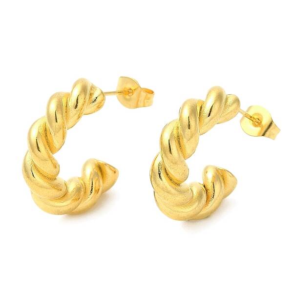 Ion Plating(IP) 304 Stainless Steel Rope Chains Shape Stud Earrings