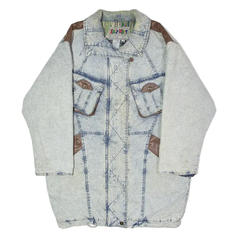 EAST WEST Womens Denim Coat Blue 80s M