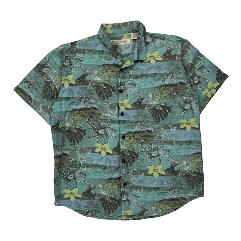 Island Republic Hawaiian Shirt - Large Multicoloured Cotton Blend