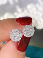 1 Pair Elegant Exquisite Rhinestone Decorated Stud Earrings for Women, Geometric Round Design Stud Earrings, Fashion Jewelry ...