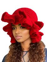 Solid Color Hollow Out Bucket Hat, Gifts for Her, Casual Wide Brim Fisherman Hat for Fall & Winter, Fashion Accessories for W...