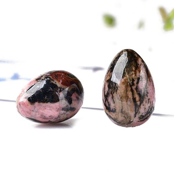 Natural Rhodonite Egg Display Decorations