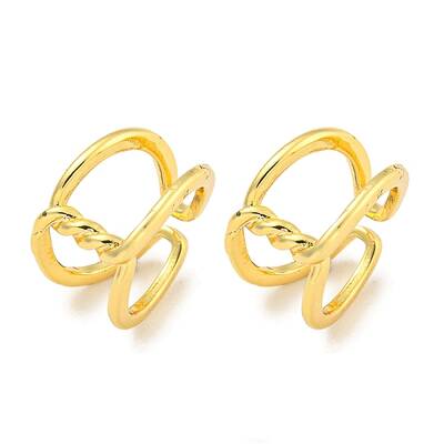 Brass Cuff Earrings