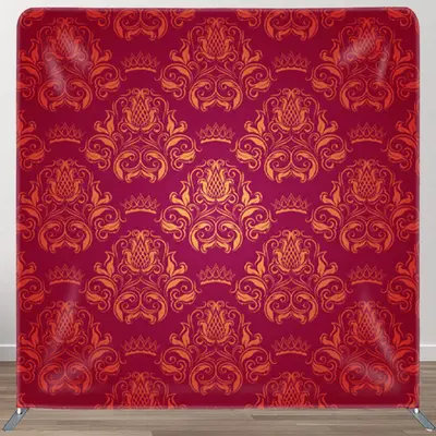 Aperturee Royal Crowns Pattern Dark Red Frabric Backdrop Cover - Aperturee