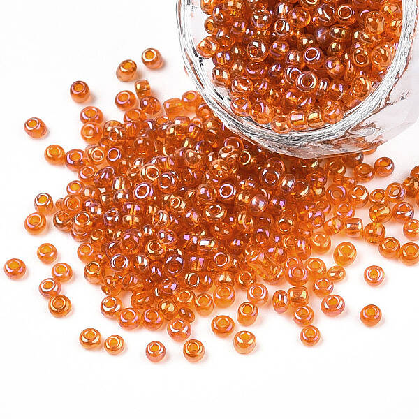 Round Transparent Colors Rainbow Glass Seed Beads