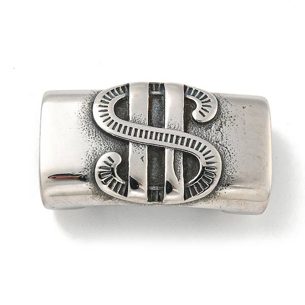 Tibetan Style 304 Stainless Steel Slide Charms/Slider Beads