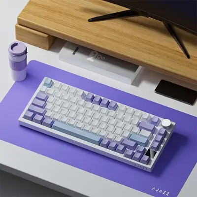 Ajazz AK820 Pro 75% Mechanical Keyboard, 1 Count Gasket-Mounted Gaming Keyboard with TFT Smart Display & Knob, BT 5.1/2.4G Wi...