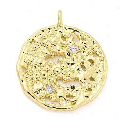 Brass Micro Pave Clear Cubic Zirconia Pendants