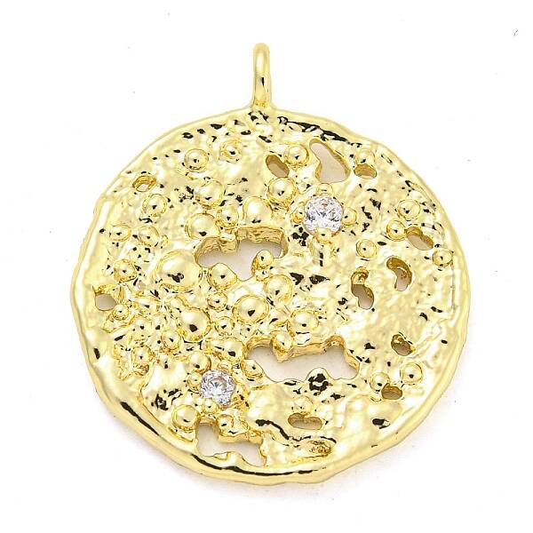 Brass Micro Pave Clear Cubic Zirconia Pendants